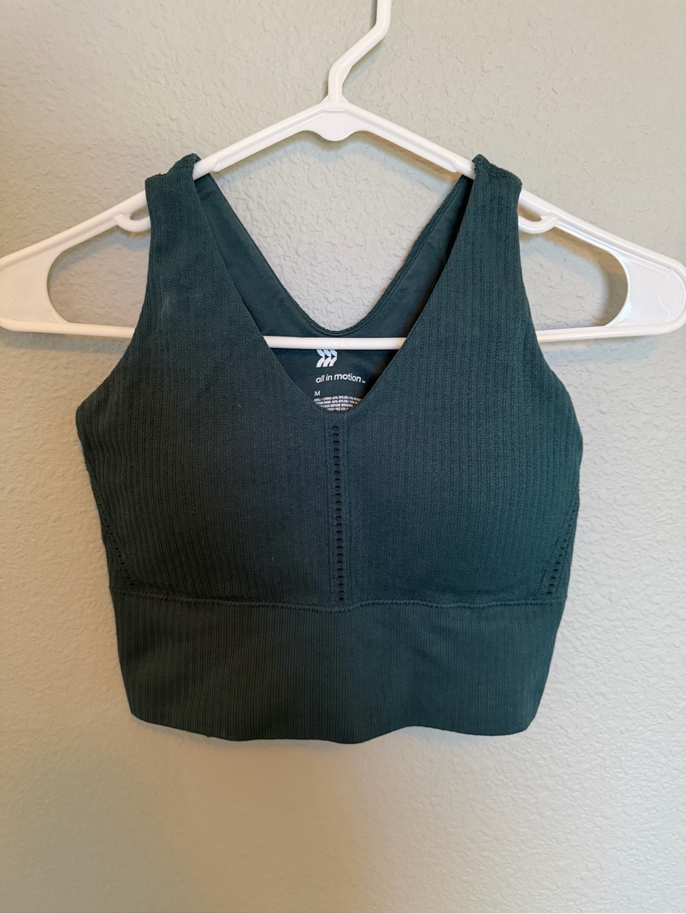all in motion Dark Teal Ribbed V-Neck Workout Tank Top